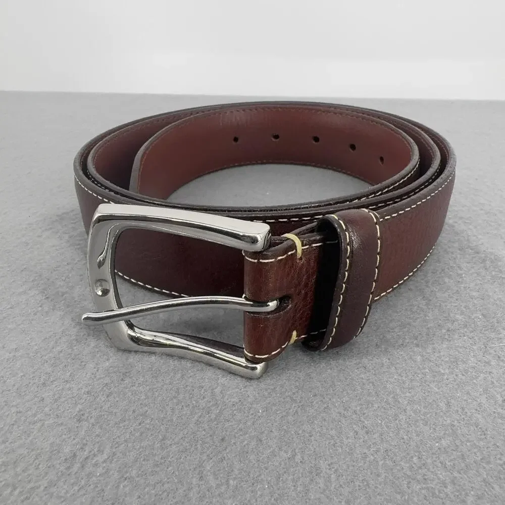 Torino Leather Co Mens Brown Tumbled Cowhide Belt Size 46 Made USA 61551